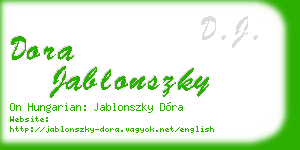 dora jablonszky business card